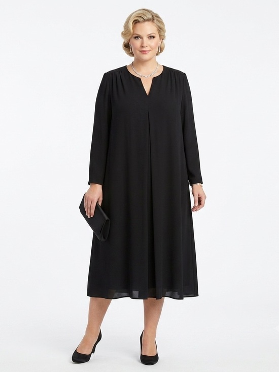 drapers & damons Dresses & Skirts - Drapers & Damon's semi formal Dress 22W Black Lined Midi Flowy evening NWT